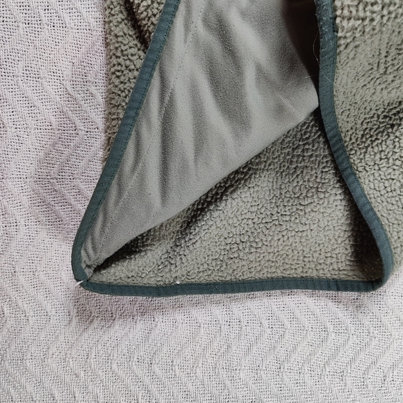 The North Face Women's Japan Fuzzy fleece Sweater Hoodie size Medium Green/Gray - Picture 6 of 8